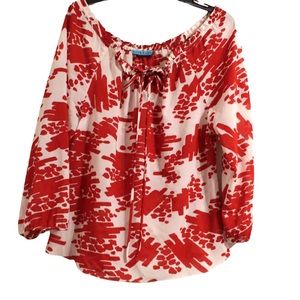 Alice + Olivia • Red Silk Blouse